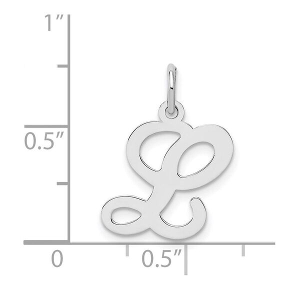 Sterling Silver, Sophia Collection, Small Script Initial L Pendant - Picture 4 of 5